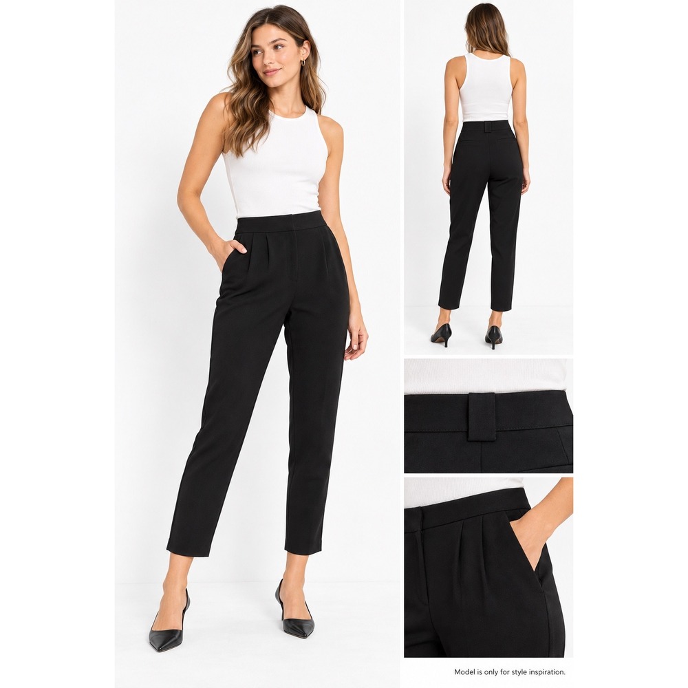 Express Pants Womens 4R Black High Rise Ankle Slim Tapered Career Dress Pants
